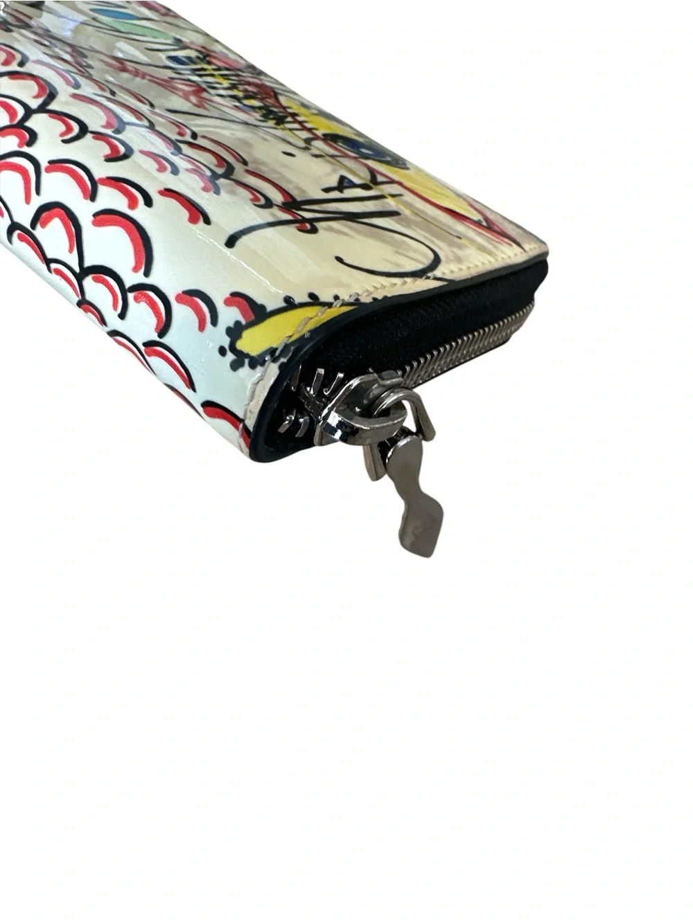 Christian Louboutin Multicolor Graffiti Patent Zip Wallet